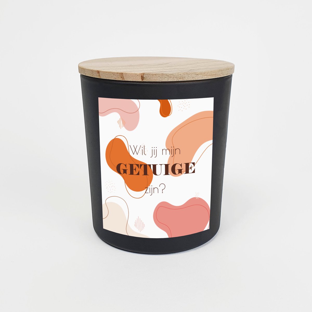 Geurkaars in glas - Getuige vragen - Wil jij mijn getuige zijn - Geurkaarsen geschenkset - Geurkaars - ZWART - Abstract pink design
