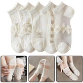 Dames Sokken van Glas Zijde - Transparante, Ademend en Stijlvol voor Zomer - Lage Buis Stijl, Perfect voor Sneakers en Sandalen- 5 Paar