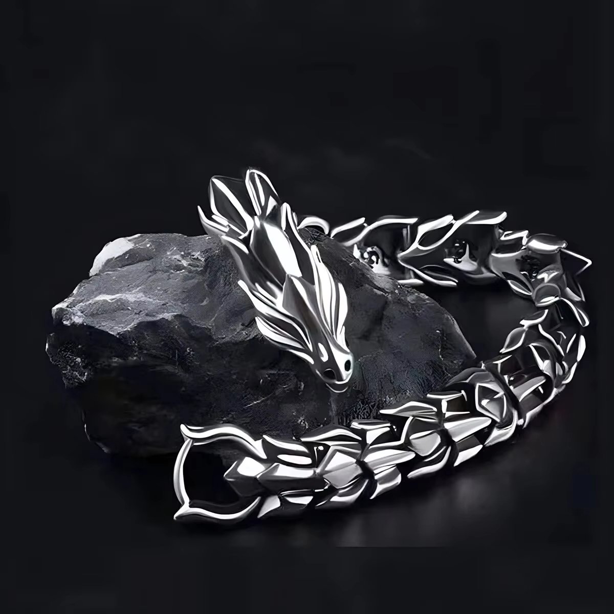 Armband - draak - schakelarmband - roestvrij staal - origineel - Viking look - stoer - smartkabel