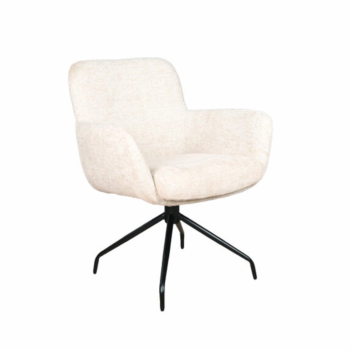 Moods Collection Eetkamerstoel Helsinki poot Atlas draaibaar zwart - be fine cream 11
