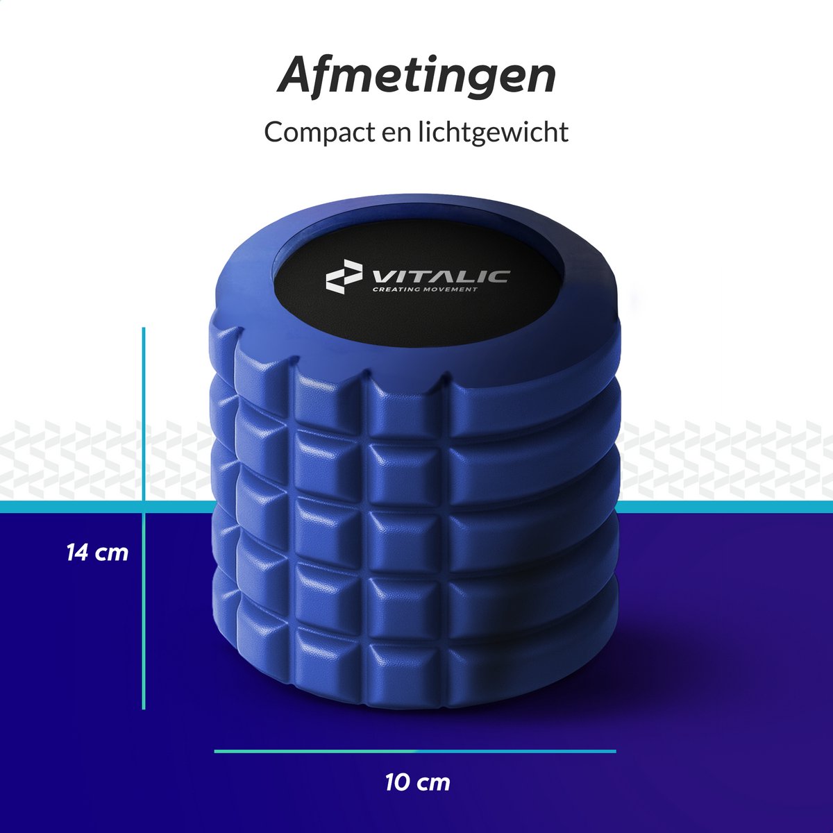 Vitalic 14cm MINI Foam roller met FYSIOlab trainingsschema thumbnail 4