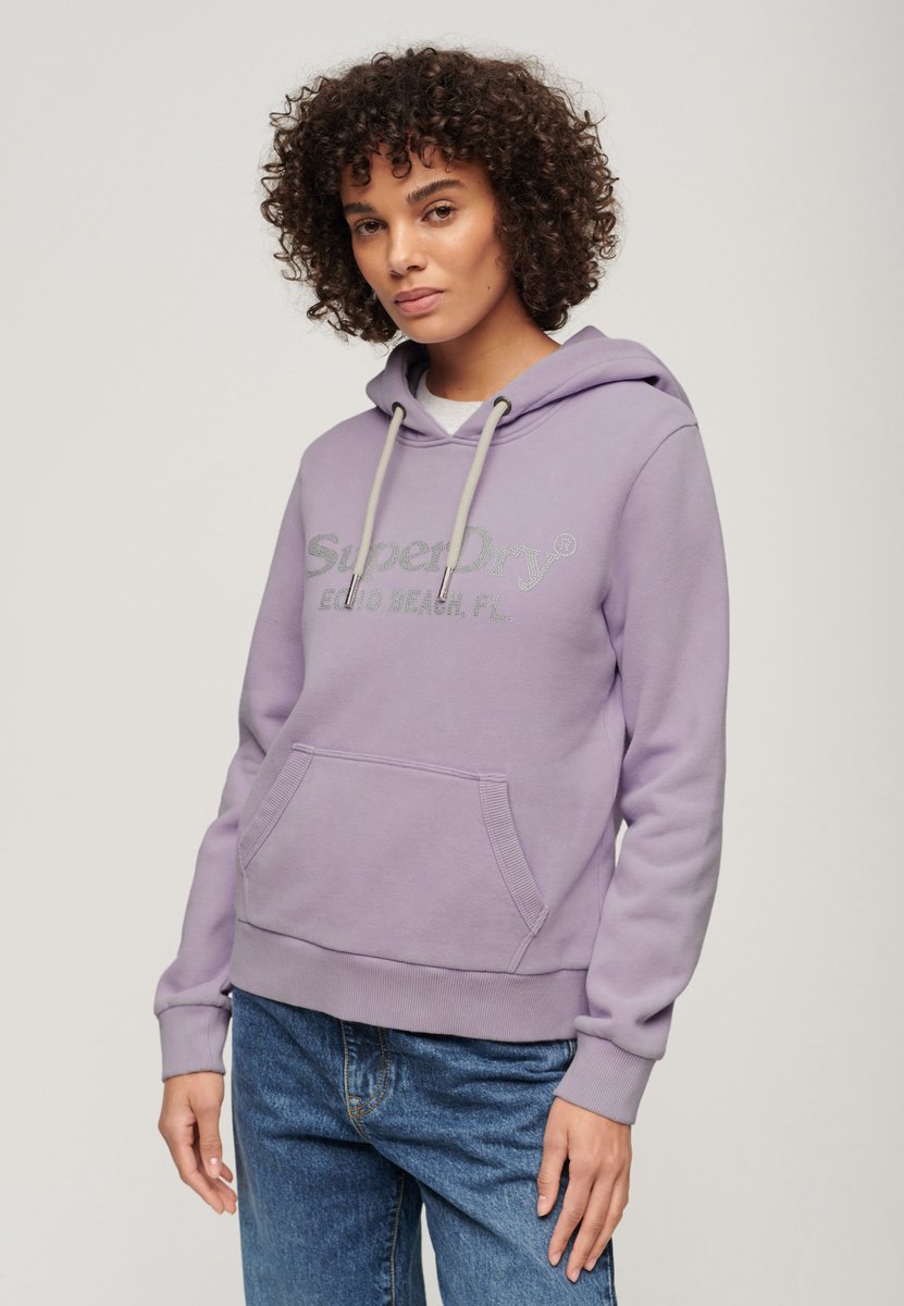 Superdry Metallic hoodie met Venue-logo Dames Hoodies Paars