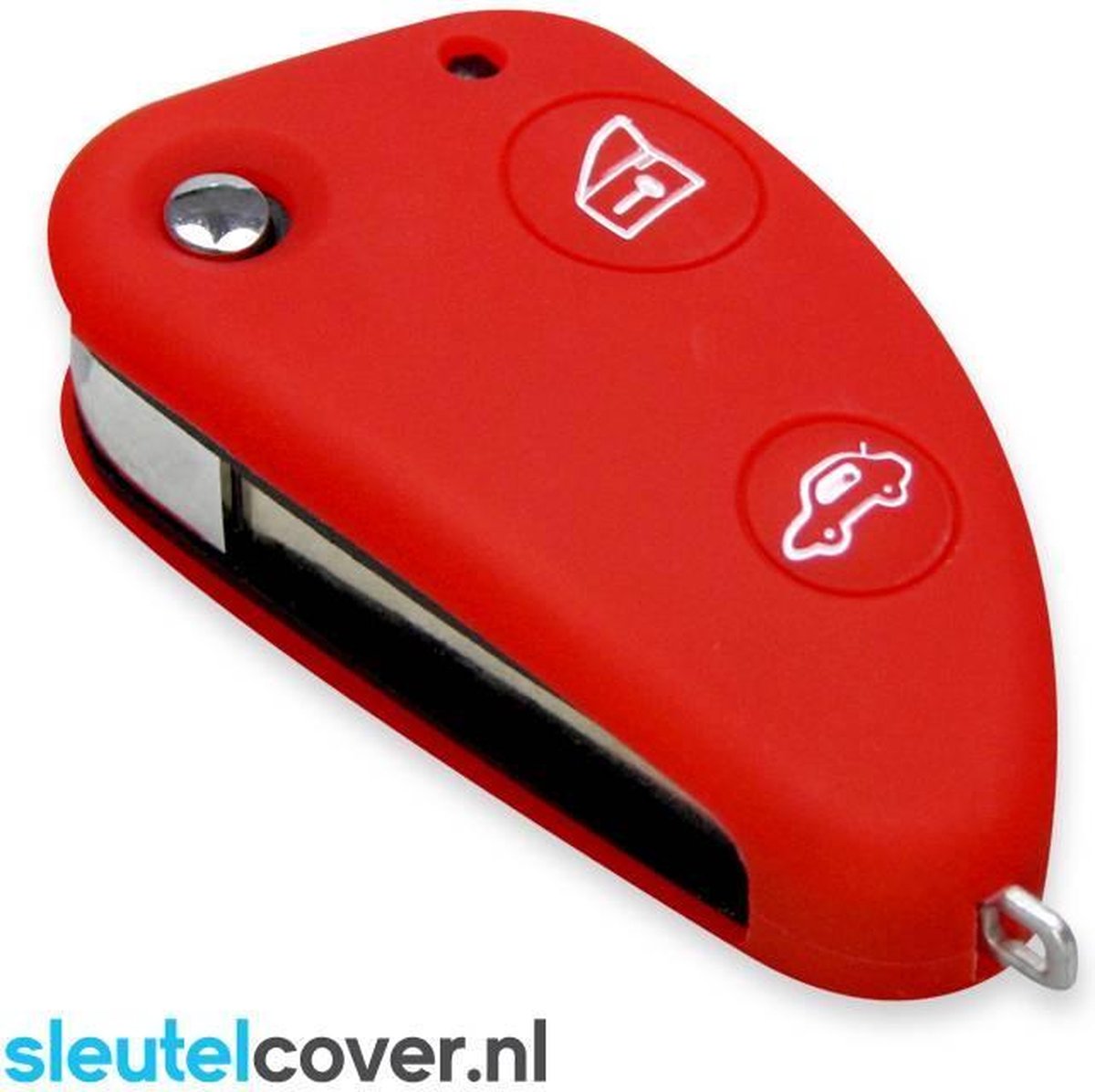 Autosleutel Hoesje geschikt voor Alfa Romeo - SleutelCover - Silicone Autosleutel Cover - Sleutelhoesje Rood