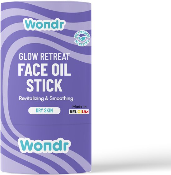 Bâton d'huile pour le visage WONDR - Peaux sèches à normales - Hydratant - Retraite de l'éclat - Revitalisant et lissant - Huile Solid pour le visage - 46g