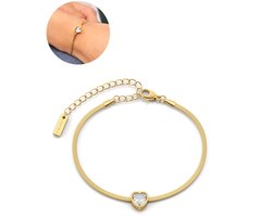 Semyco Armband Dames – Goudkleurig – Met Hartje – Verstelbaar – Waterproof – Giftbox – Bella