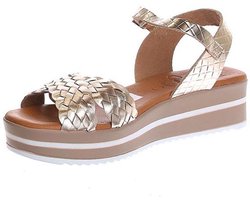Oh! my sandals 5491 goudkleurige leren sandaal