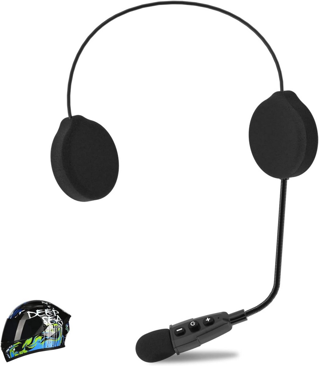 Bluetooth Motorhelm Headset met CVC Ruisonderdrukking en 3D Geluidseffecten - Verbind 2 Mobiele Telefoons