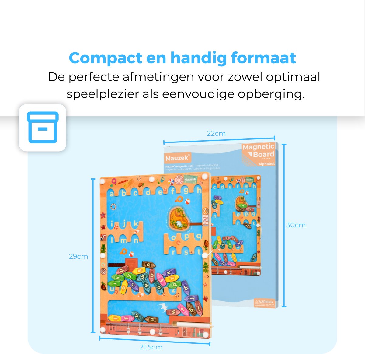 Mauzek® Magnetisch Doolhof Alfabet – Montessori speelgoed – Letters leren – Houten speelgoed – Magneetspel – Sensorisch speelgoed – Activiteitenbord – Magnetisch spel – Peuter – Voor onderweg – Jongens – Meisjes – 3 jaar – 4 jaar – 5 jaar – 6 jaar — afbeelding 7