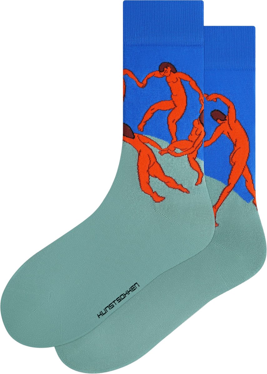 Kunst sokken - La Danse: Henri Matisse - Sokken Heren 41 46 - Biologisch Katoenen Sokken - funny socks happy - Vrolijke Sokken - Grappige Sokken - Sokken Cadeau
