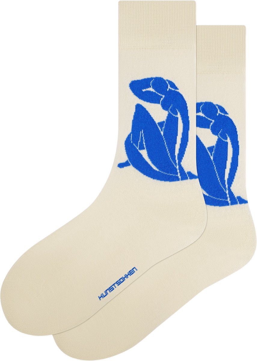 Kunst sokken - Blue Nude: Henri Matisse - Sokken Heren 41 46 - Biologisch Katoenen Sokken - funny socks happy - Vrolijke Sokken - Grappige Sokken - Sokken Cadeau