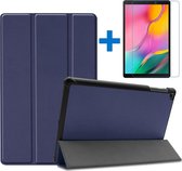 Shop4 - Samsung Galaxy Tab A 10.1 (2019) T510 Hoes + Screenprotector - Smart Book Case Hoesje Donker Blauw