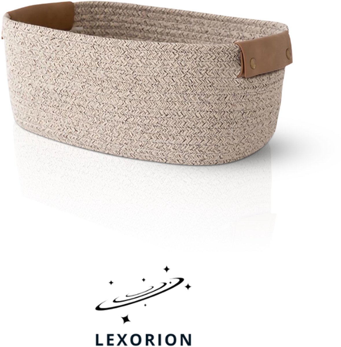 Lexorion Natura - Opbergmand - Katoenen Opbergmand - Lichtbruin - Maat S - 23×19×12 cm - Speelgoedmand & Badkamer Opberger - Milieuvriendelijke