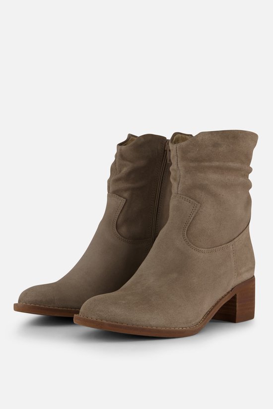 Bottines plissées Aqa en daim gris - Femme - Taille 38