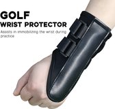 Zwarte golf polsbeschermer met klittenbandsluitingen.