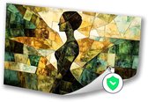 Abstracte geometrische vrouwensilhouet - Silhouet poster - Poster vrouw - Kubisme - Wanddecoratie posters - Schilderijen & posters - poster 150x100 cm