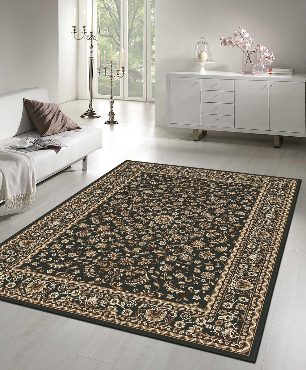 Muratap Nain Klassiek - Laagpolig Oosters Vloerkleed - Vintage Tapijt - Zwart- 160x230 CM