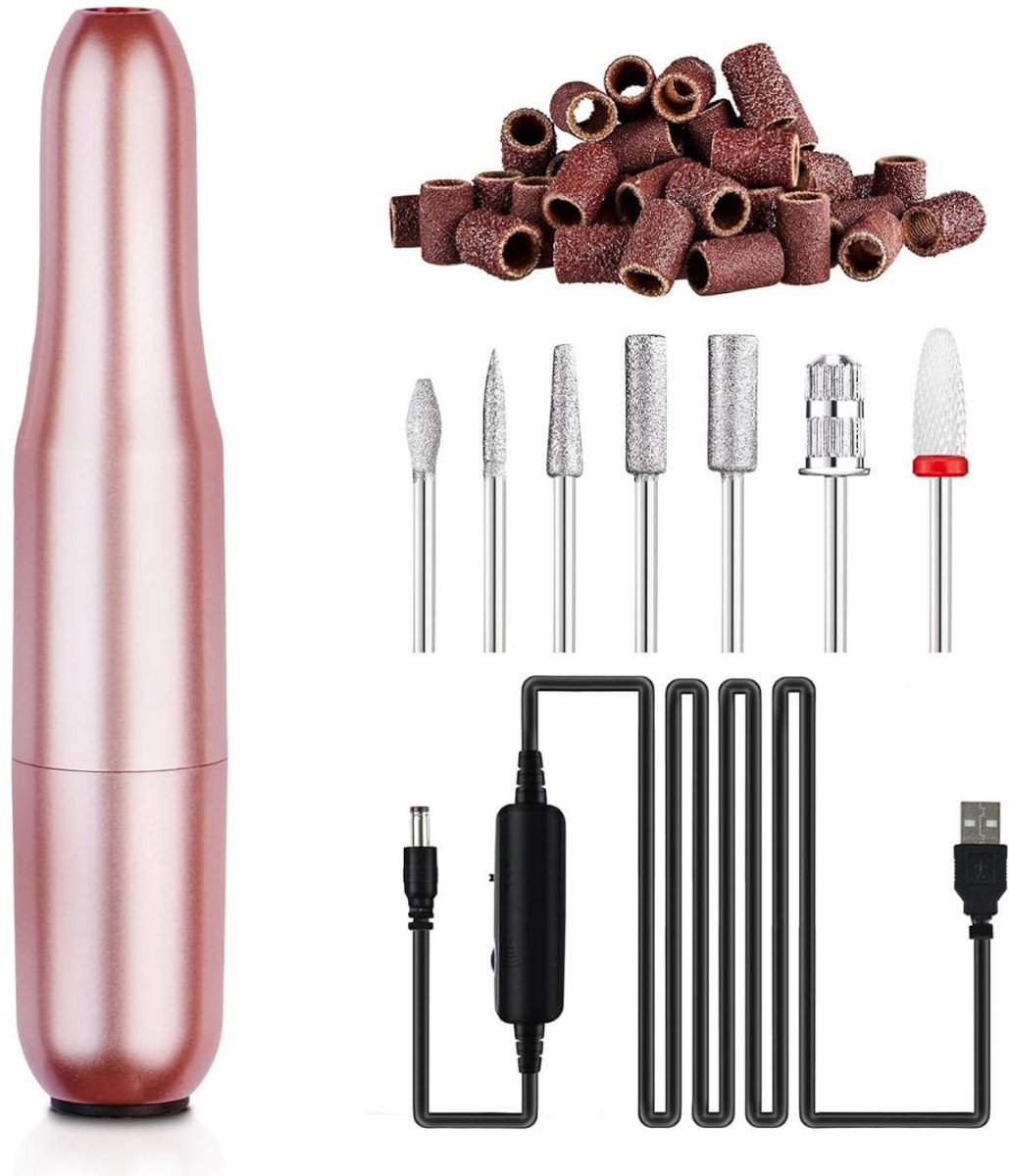Nagelfrees Bitjes - Pedicureset Electrisch - Manicure Set - Roze
