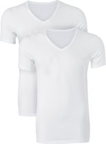 Ten Cate Basic heren T-shirts V-hals - 2-pack - wit -  Maat L