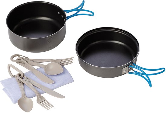 Aluminium Pannenset - Opvouwbaar Bestek - Campingset - NL