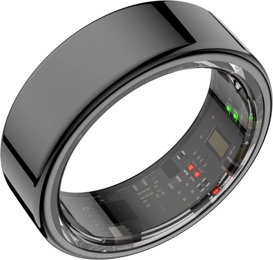 Foto: Focus s1 smart ring zwart maat 10 hartslag menstruatiecyclus slaap monitor slimme ring sport prestatie stappenteller ip68 waterdicht o2 meting dames heren wearables oplaad case beschermring