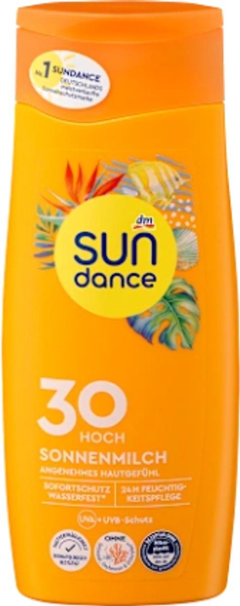 Zonnemelk SPF 30 Hoog - SUNDANCE | 1x 200 ml - Factor 30 Hoog | UVA+UVB Instant Bescherming - Vegan