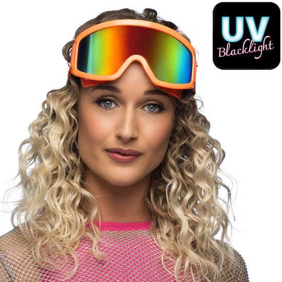 Boland - Masques de ski Party neon orange Néon, Oranje - Adultes - Années 80 & 90 - Disco - Rétro - Old school - Festival - Carnaval - Soirée à thème