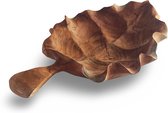 Timber Delights Everleaf - Houten Fruitschaal 36 cm - Massief Teak Serveerschaal en Decoratie voor op Tafel