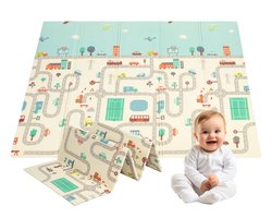 Auto - Speelmat - Speelkleed - Speelmat Baby - Speelkleed Baby - Speelmat Foam - 150 x 200 cm - Opvouwbaar - Inclusief Opbergtas - Auto speelmat