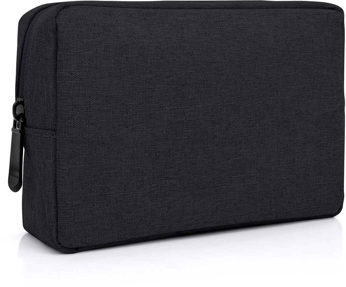 Ibenzoa® Compacte Multifunctionele Organizer voor Reizen en Dagelijks Gebruik - Zwart Opbergtasje met Veelzijdige Compartimenten