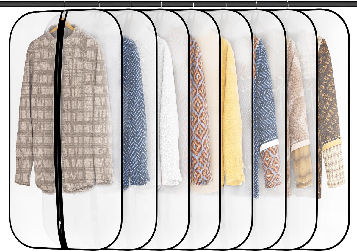 Ibenzoa® Kledingbeschermhoes Set van 8 Stuks voor Optimale Kledingorganisatie en Bescherming