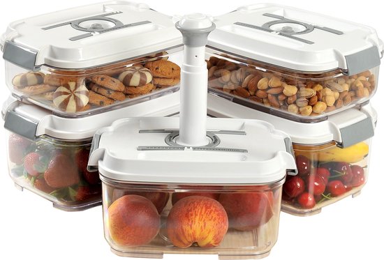 Vacumeerbare vershoudbak set met handpomp