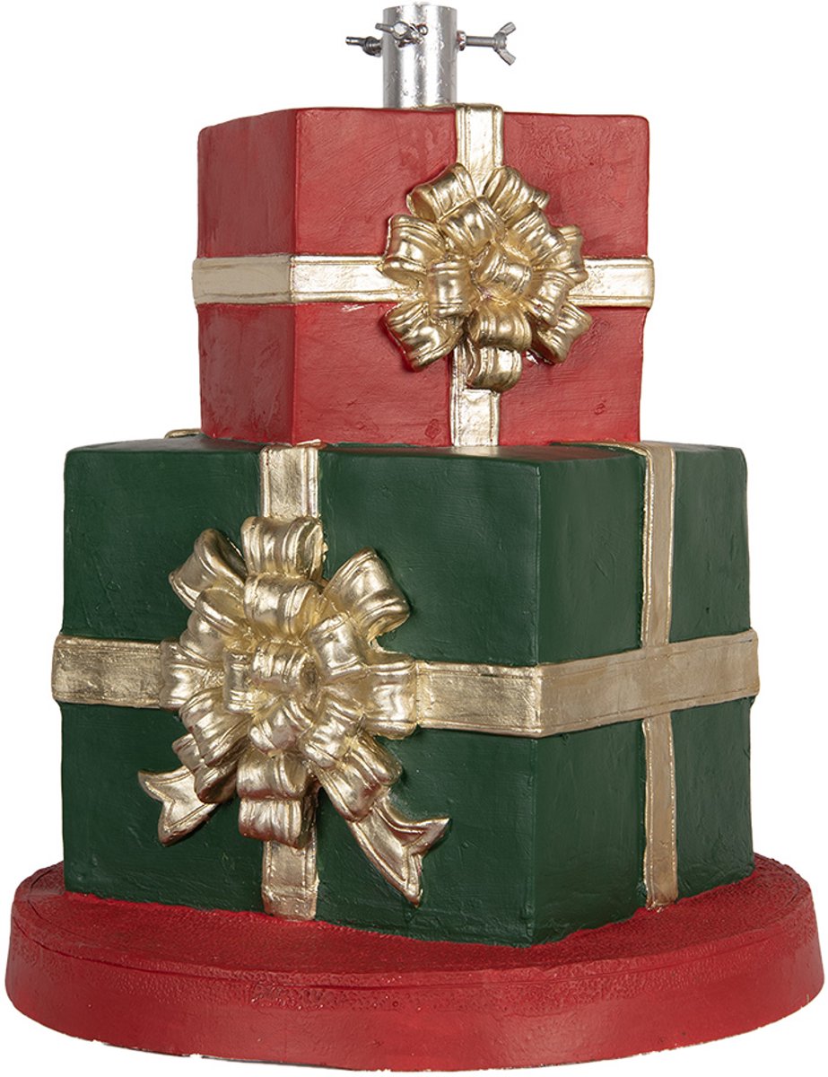 Clayre & Eef Kerstboom Standaard Cadeau Ø 44x54 cm Groen Rood Keramisch materiaal