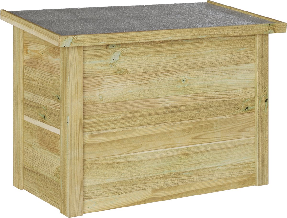 vidaXL - Opbergbox - Naturel - 80 - x - 44,5 - x - 57,5 - cm - Geïmpregneerd - grenenhout