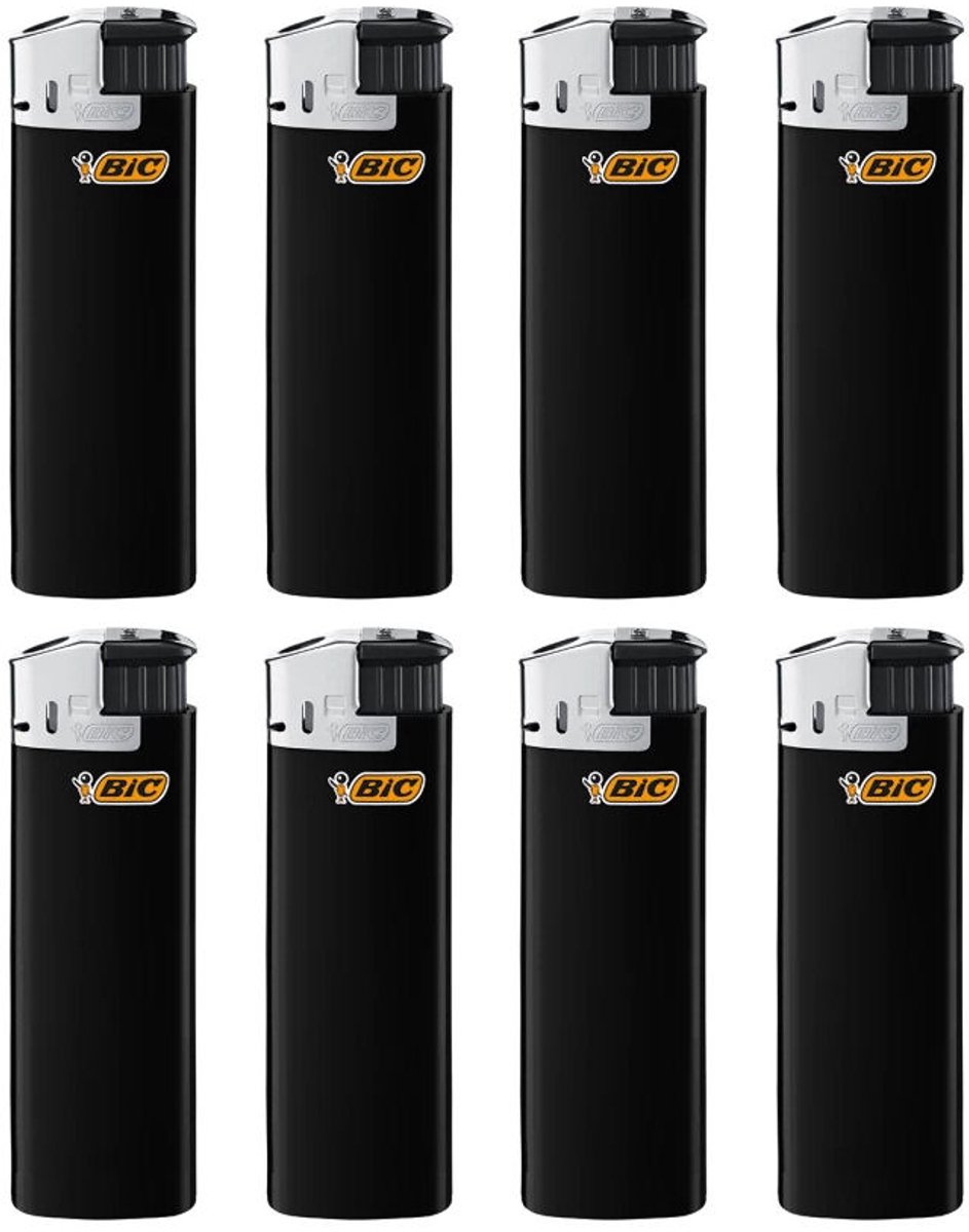 BIC Maxi J38 Electronic Black Aanstekers - 8 stuks
