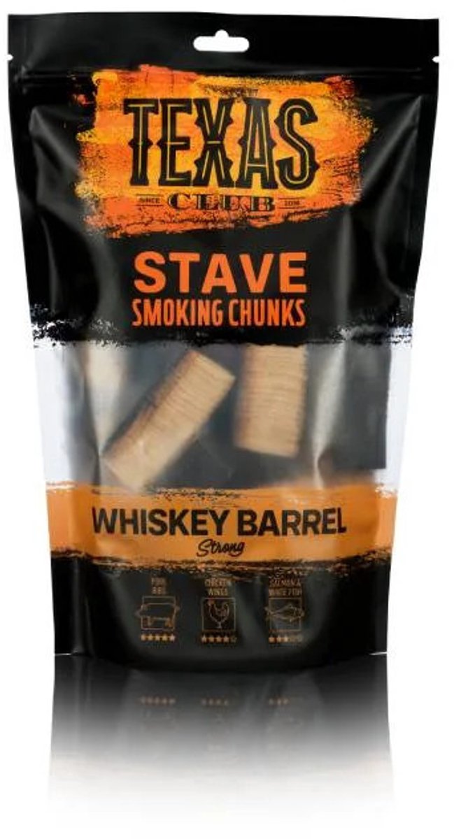 Texas Club - rookhout chunks Whiskey Bourbon barrel, 15 stuks
