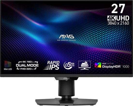MSI MAG 274UPDFDE E16M computer monitor 68,6 cm (27") 3840 x 2160 Pixels 4K Ultra HD LED Zwart