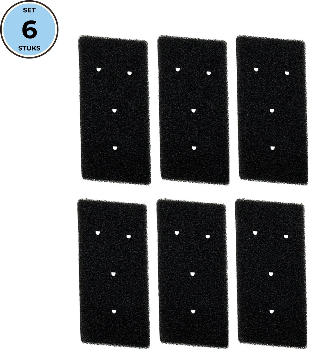 Bramokava 6x Filter geschikt voor Droger Whirlpool Bauknecht Ignis ( met 4 gaatjes) - 481010345281 - 8015250474909 - 481010716911 - Spons Foam Schuim