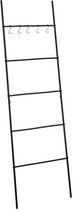 handdoekladder badkamer - 178x58 cm - met 5 haakjes - staal
