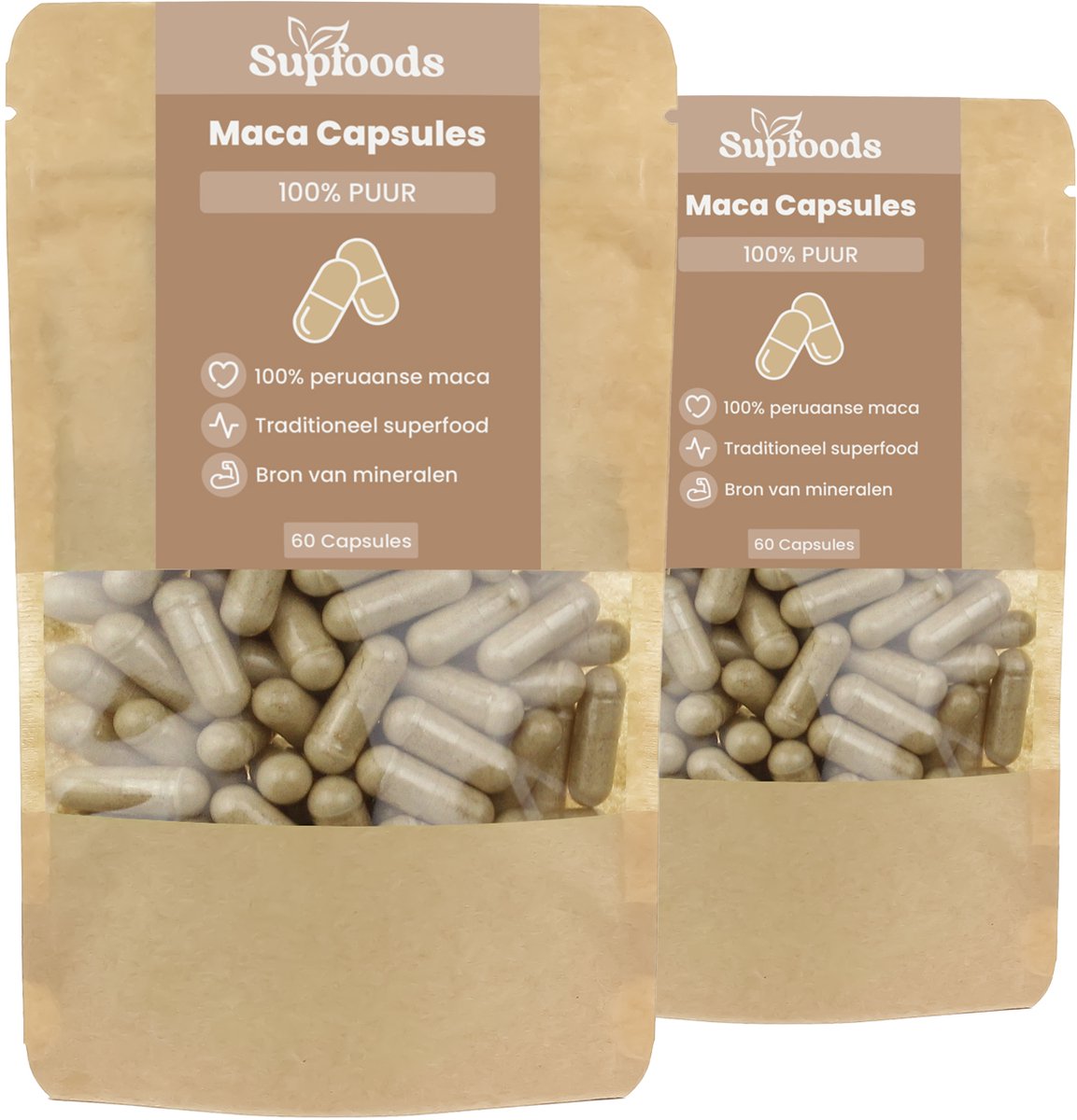 Goedkoopste Maca Capsules 100 Puur - 120 Capsules - Maca wordt Traditioneel Gebruikt voor Energie en Vitaliteit - Rijke Bron van voedingsstoffen en mineralen - Ideaal voor Dagelijks Gebruik met 500mg per Maca Poeder Capsule