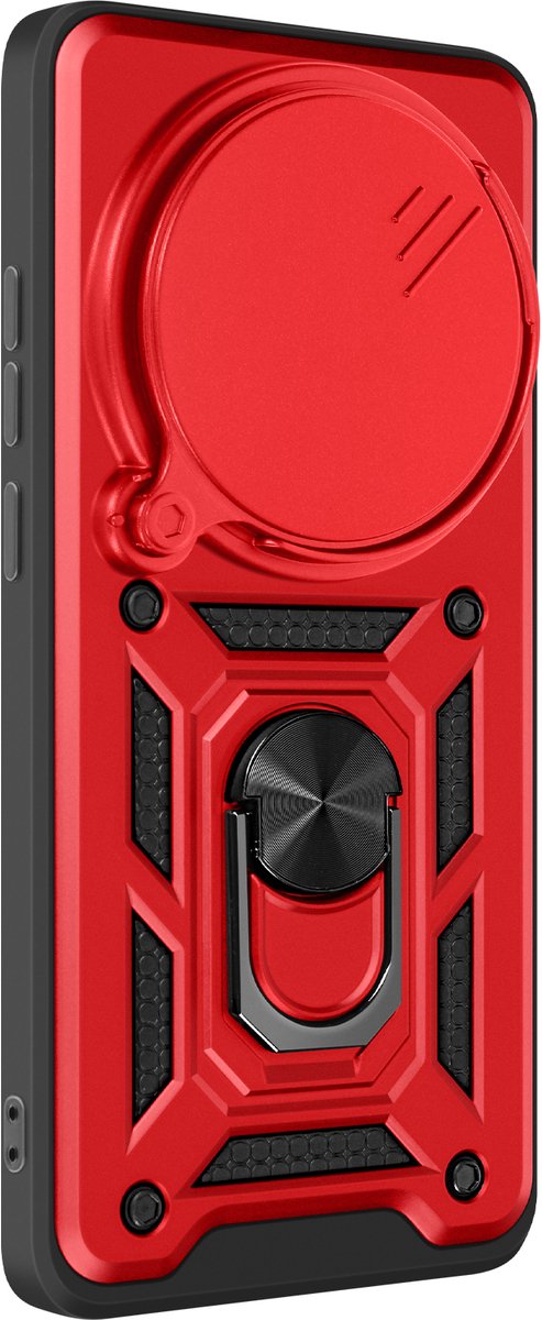 Mayaxess, Hoesje voor Xiaomi 15 Ultra Ringsteun met camerabescherming, Rood