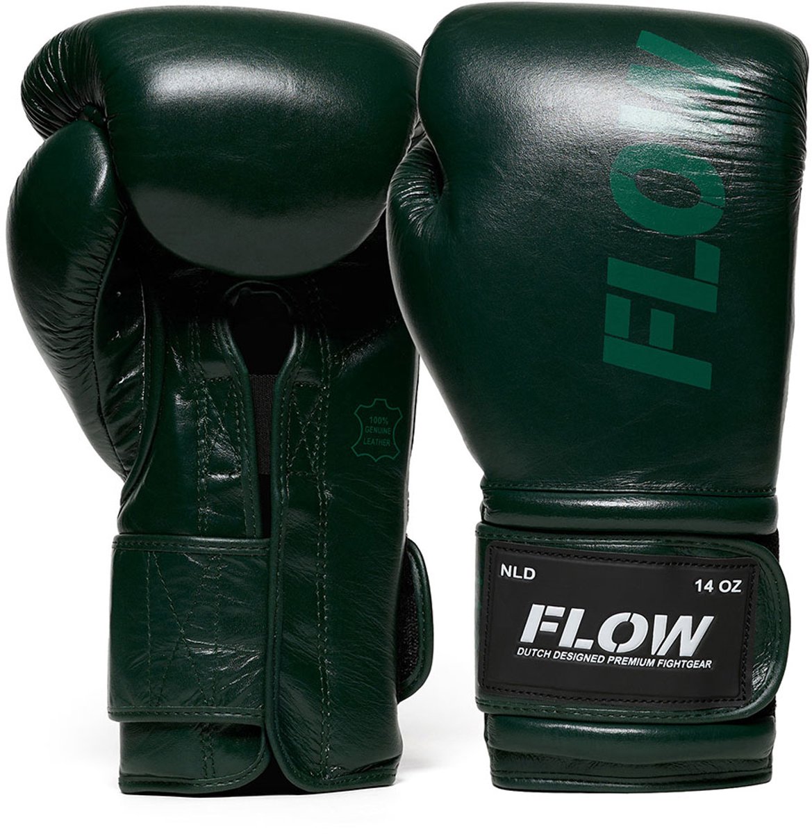 Flow - Challenge Bokshandschoenen - Echt Leer - Donkergroen 16 oz