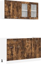 vidaXL - Ensemble de 4 meubles de cuisine - Chêne fumé - Fabriqué en bois