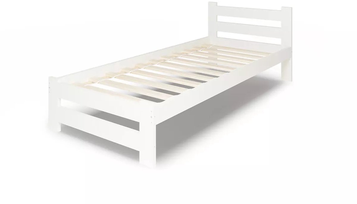 Parwood Arizona - Houten Bed - 100x200cm - Scandinavisch Ontwerp - Witte Lak