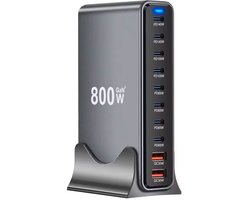 GaN3 800W – USB‑C – USB-A – Snellader – Desktop Oplader – 140W PD Fast Charging – Voor Laptop & Smartphone