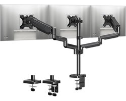 LEVANTU Monitor arm 3 schermen met gasveer - ergonomish triple monitorarm - monitor beugel 3 schermen - t/m 32 inch - zwart