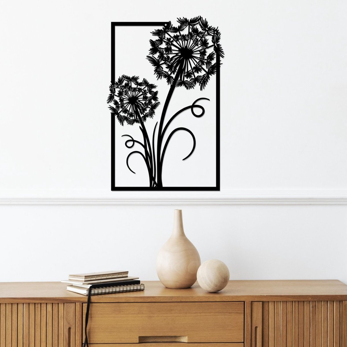 Ibenzoa® Geavanceerde 3D Panel Paardenbloem Wanddecoratie – Lasergesneden Detail