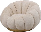 Fauteuil Daisy PTMD Crème Euphoria 2 Base Gold