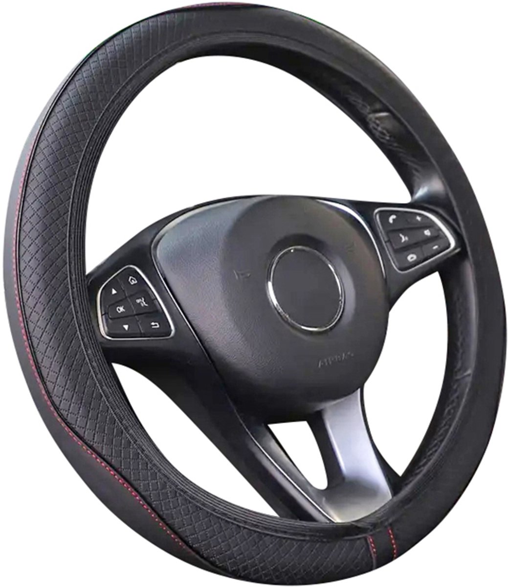 Stuurhoes Auto 37-38 cm - Zwart met Zwarte Lijn - Kasey Products