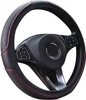 Stuurhoes Auto 37-38 cm - Geruit Zwart met Rood Stiksel - Kasey Products