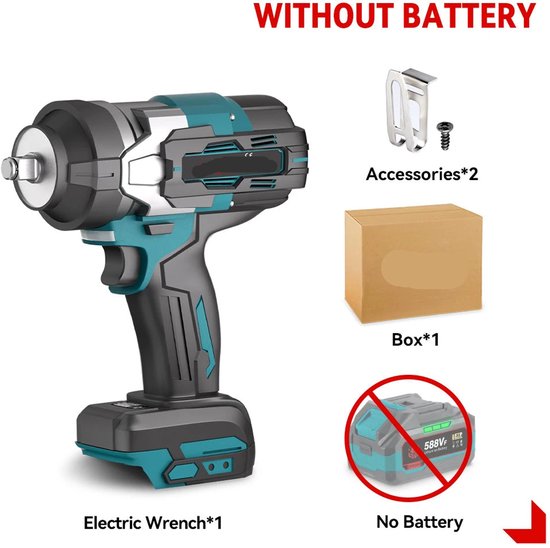 panthem Accu-slagschroevendraaier, 1000 Nm, voor Makita 18V-batterijen, 3-in-1 1/2 inch borstelloze draaislagschroevendraaier, aslagschroevendraaier, moersleutel met dopsleuteladapter (zonder accu panthem Accu-slagschroevendraaier, 1000 Nm, voor Makita 18V-batterijen, 3-in-1 1/2 inch borstelloze draaislagschroevendraaier, aslagschroevendraaier, moersleutel met dopsleuteladapter (zonder accu